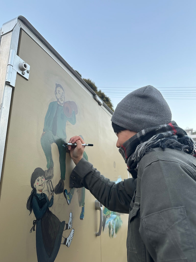 トラックにお絵描き